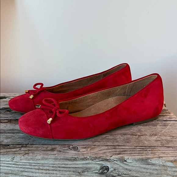 VIONIC Red Suede Leather Ballet Flats US 9 / EU 40 - Picture 1 of 10